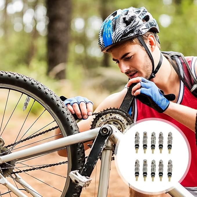 Presta Valve Core Kit Valve Stem Removal Tool Detachable Universal for Tubeless Road MTB Bike Bicycle Tires Repair 10pcs