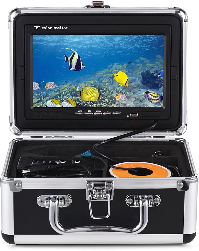 doorslay 1200TVL水中釣りカメラ 魚群探知機 12個のIR LED 7インチ/9インチLCDディスプレイ 15m/30m/50mケーブル IP68防水 海釣り 湖釣り ボート釣り 氷上釣り用