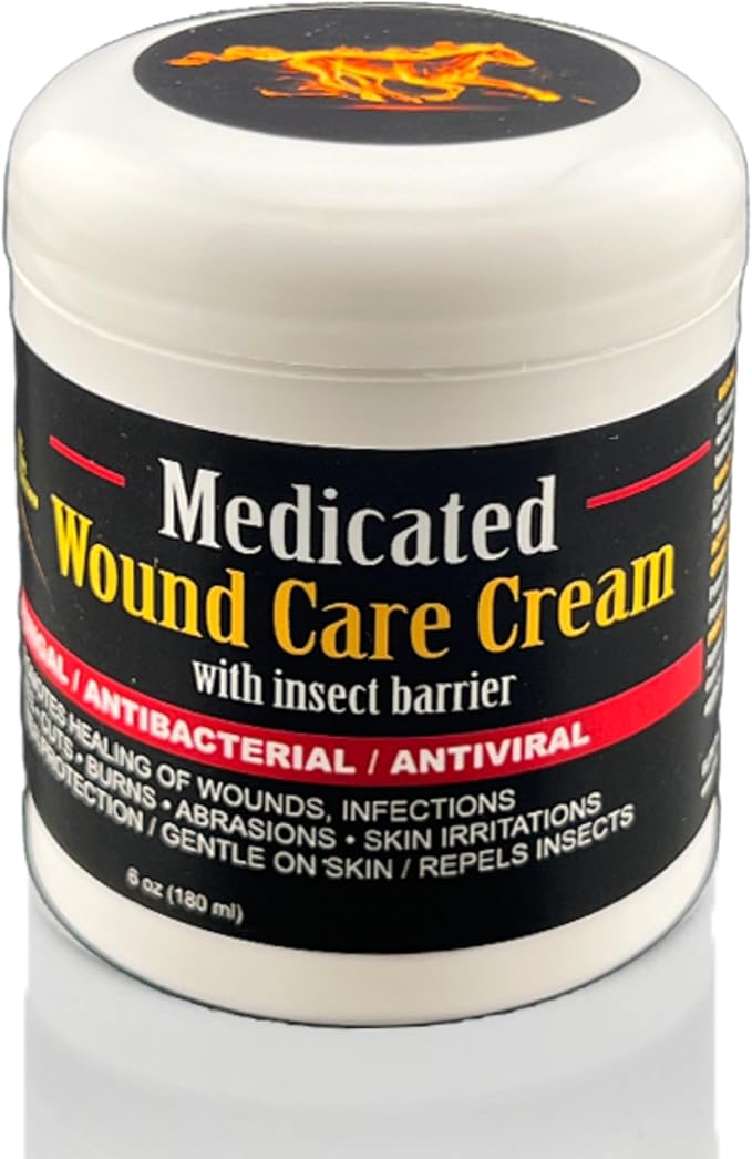 E3 Medicated Wound Cream for Horses, Dogs, Rabbits - Hot Spot Treatment Ointment - Dog Hot Spot Remedy & Paw Care - Non Greasy (1)