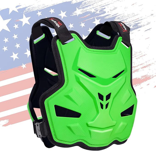 StarknightMT Motorcycle Chest Armor Lightweight Adult Men Motocross Chest Protector, Adjustable Body Armor Vest for Motocross Riding Road Racing Cycling Skiing Skating Easy-wear Chest Guard
