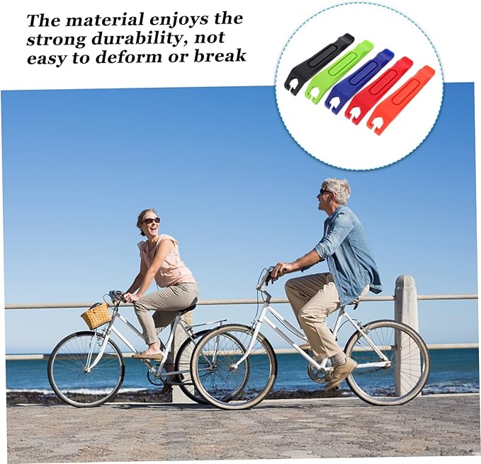 Happyyami 5pcs Plastic Tire Lever Tool for Bike Tire Repair and Wear-resistant Levers Black Red and Green Easy to Use for Tubeless Disassembly