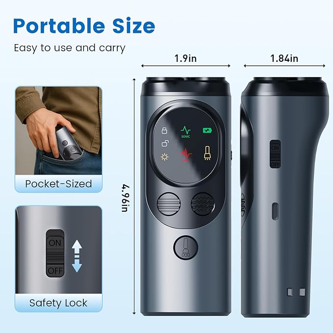FamilyKit Dog Bark Deterrent Device, 3X Ultrasonic Rechargeable Anti Barking Device for Dogs, 50FT Range Barks No More, Training Bark Control with LED Flashlight, Indoor & Outdoor