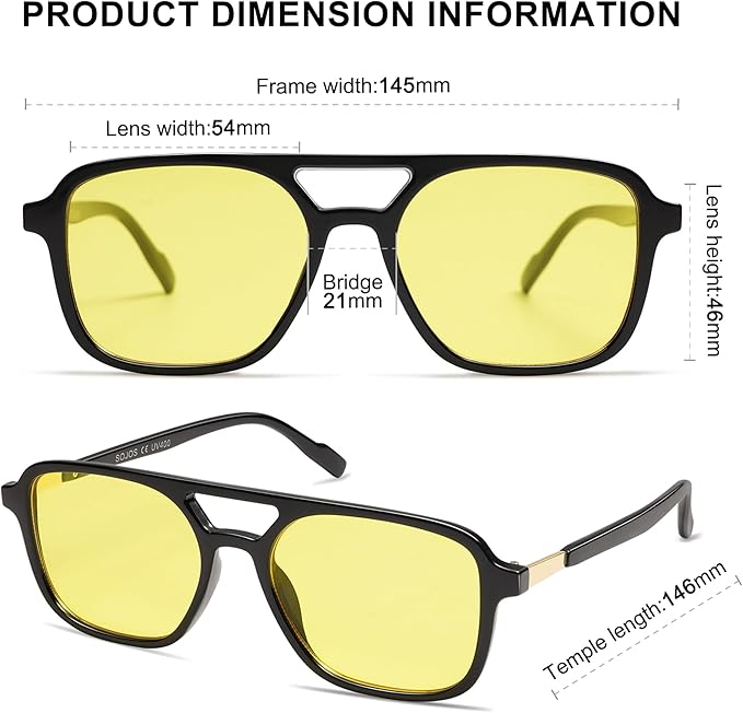 SOJOS Retro Aviator Sunglasses for Women Men,Trendy Rectangle Womens Mens Shades Sun Glasses SJ2202