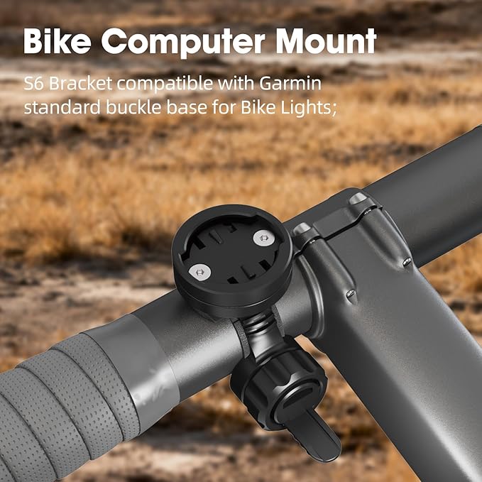 Out-Front Bike Mount Compatible with Garmin Edge, iGPSPORT, XOSS, CooSpo Magene, CYCPLUS GPS Cycling Computer&Lights Adjusted Between 28~40mm Suitable for Round Tube&Flat Handlebars (S6)
