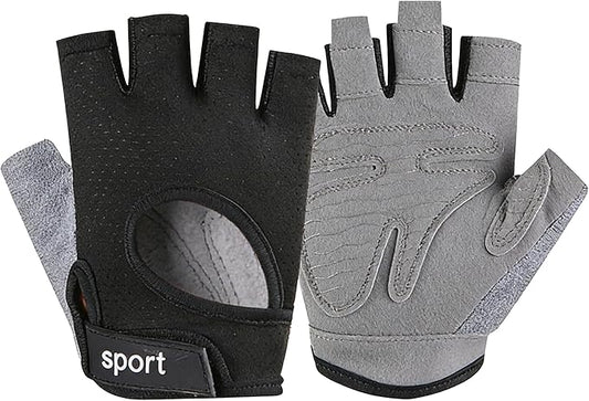 Fingerless Cycling Gloves Men Women Breathable Mesh Anti-Slip Workout Gloves for Fishing Gym Exercise Fitness Rowing