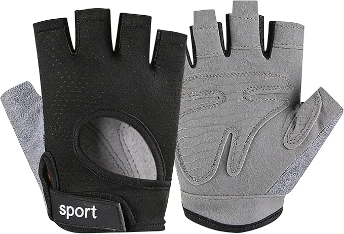 Fingerless Cycling Gloves Men Women Breathable Mesh Anti-Slip Workout Gloves for Fishing Gym Exercise Fitness Rowing