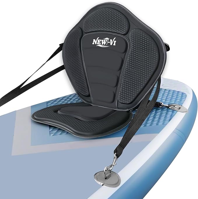 NEW-Vi Universal Deluxe Detachable Kayak Seat Paddle Board Seat Canoe Seat Kayak Seats with Back Support, 4 Adjustable Straps High Back Support, Form-Fitting for Kayaks SUP Fishing Boat Rowboat