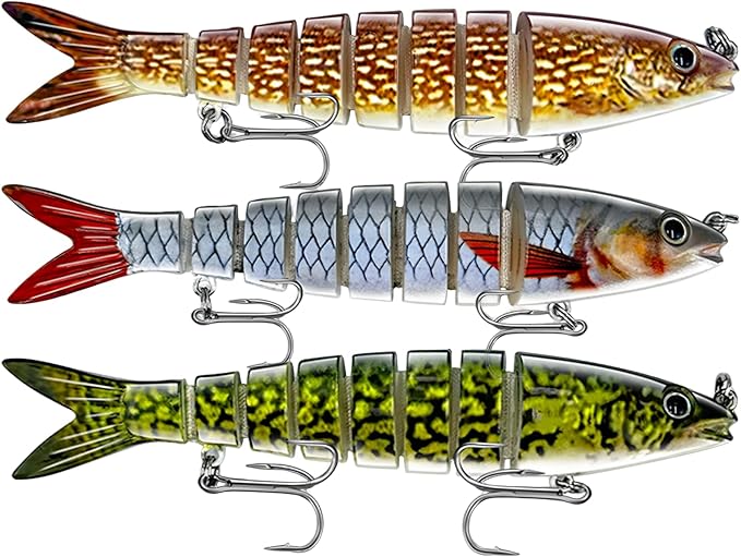 Fishing Lures Multi Jointed Fish Fishing Kits Slow Sinking Lifelike Swimbait Freshwater and Saltwater Crankbaits for Bass Trout Bass Lures