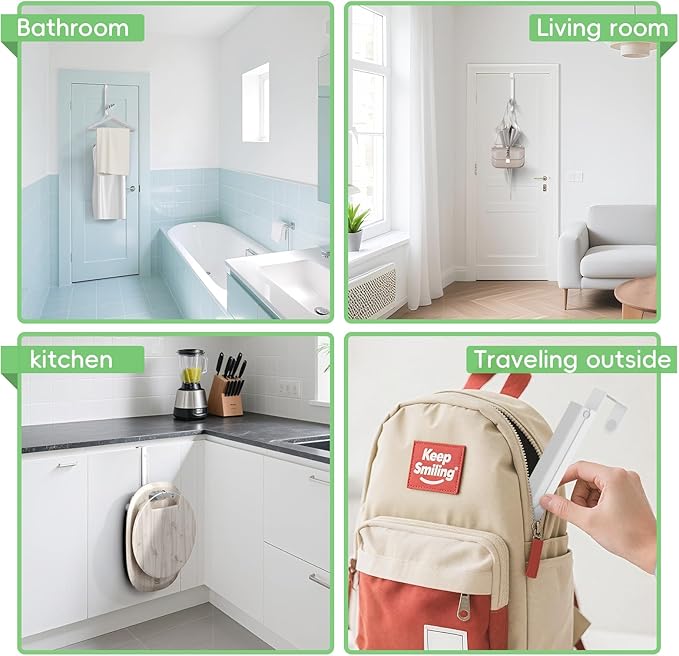 Over The Door Hooks, Extended Over The Door Clothes Hanger with 11 Ridges,Space-Saving Over The Door Rack Door Hooks for Hanging Clothes,Larger Capacity Over The Door Hanger,Upgraded Version.