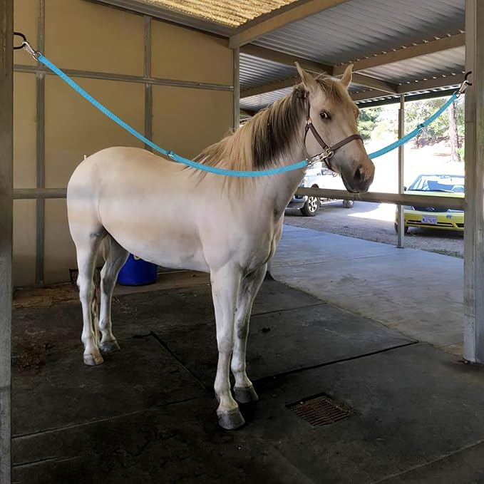 Cross Ties for Horse,Heavy Duty Nylon Trailer Tie with Strong Panic Snap and Bull Snap,Adjustable Length from 45.2" to 78.7",Professional Horse Supplies