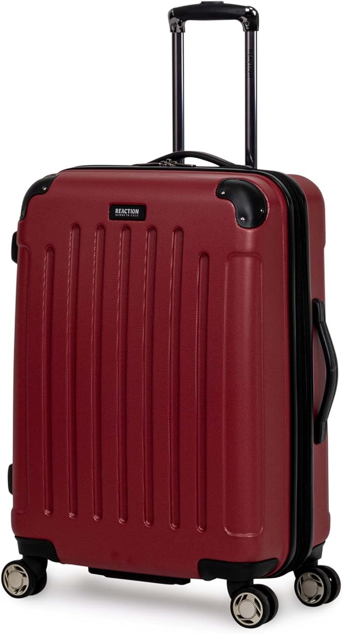 Kenneth Cole REACTION レネゲード 荷物拡張可能 8輪スピナー軽量ハードサイドスーツケース、スカーレットレッド、24インチ受託手荷物
