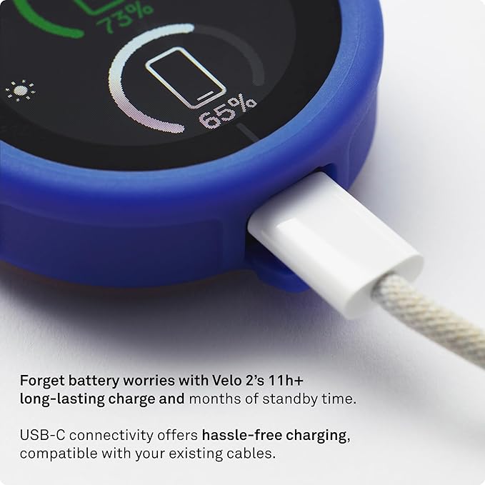 Beeline Bike GPS Computer - Velo 2 | Wireless Global Navigation Map | Weatherproof & 11+ Hours Battery Life | USB Charging | Sat Nav for Cycling with a Strap Mount Included | Glove Friendly