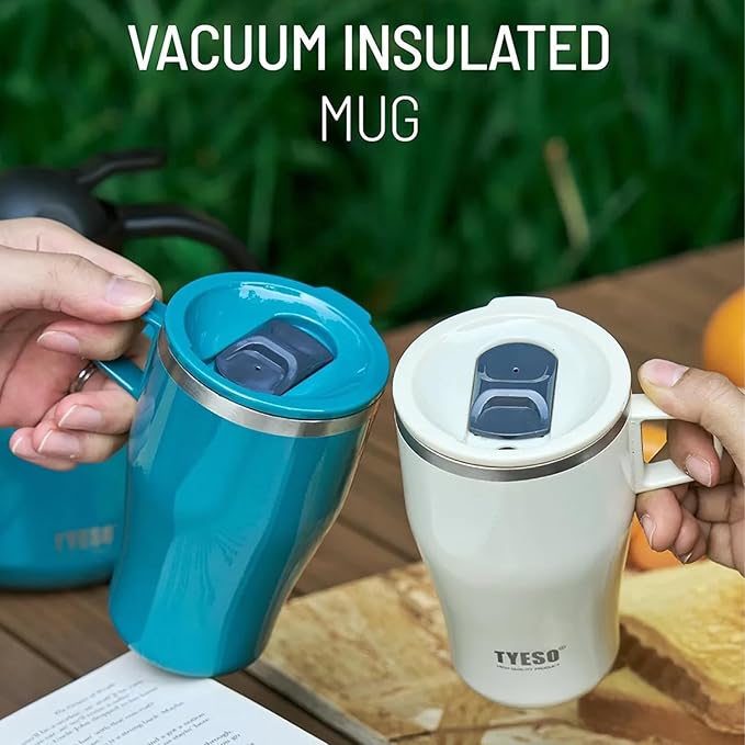TYESO Coffee Mug,Insulated Tumbler with Lid,Vacuum Insulated Mug Double Wall Stainless Steel OfficeTumbler Cup (Blue, 17 oz)