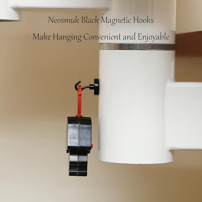Neosmuk Magnetic Hooks, Heavy Duty 85lb+ Strong Magnet Hook for Cruise Cabins, Cruise Ship Essentials for Hanging, Metal Wall Refrigerator Hangers (Black, 10 Pack)