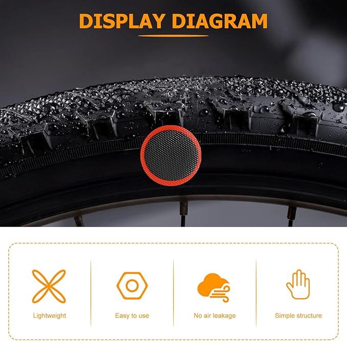 Multi-Function Bike Tire Patch Repair Kit with Cold Vulcanizing Glue Anti-wear Materials Tire Levers Valve Tool Compact Lightweight Bicycle Tube Patch for Outdoor Cycling