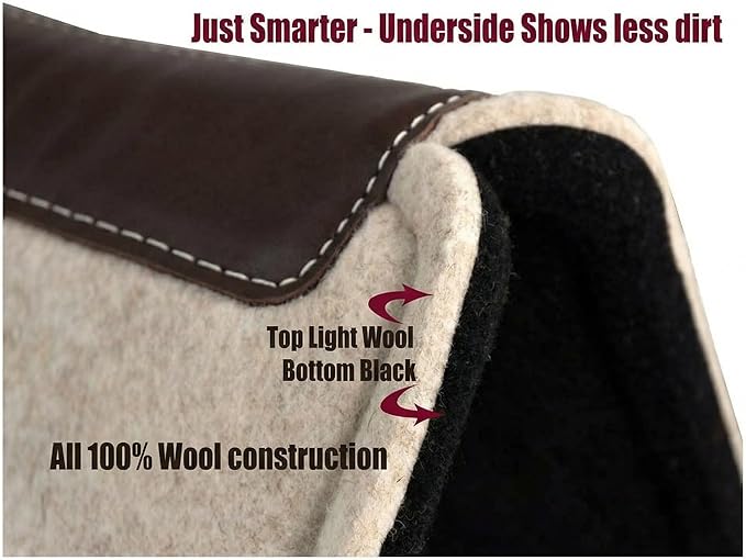 Southwestern Equine OrthoRide Made in USA Premium All Wool Build up, Saddle Pad Western, Classic Contour Saddle Pad, Ortho Pad Horse Saddle Pad, Saddle Blanket, 30x30 & 31x32
