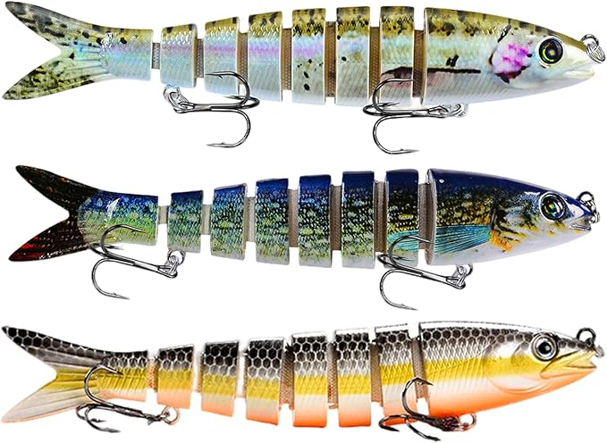 Fishing Lures Multi Jointed Fish Fishing Kits Slow Sinking Lifelike Swimbait Freshwater and Saltwater Crankbaits for Bass Trout Bass Lures