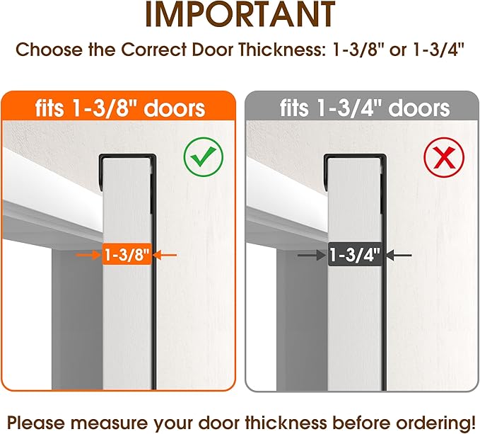 KitchLife Long Over The Door Hooks Hanger with 15.75 inches Extended Arms, Fits 1 3/8" Doors, F40U, 6 Double-Hanger Design Thickened Heavy Duty Bathroom Towel Rack Organization, Matte Black, 1 Pack