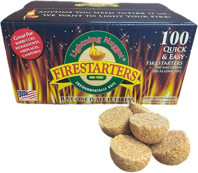 Lightning Nuggets AN100-2 200 Count Fire Starters, Tan (Pack of 200)