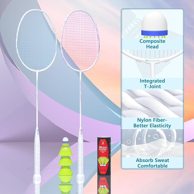 Professional Carbon Fiber Badminton Rackets Badminton Racquet for Backyards Gym