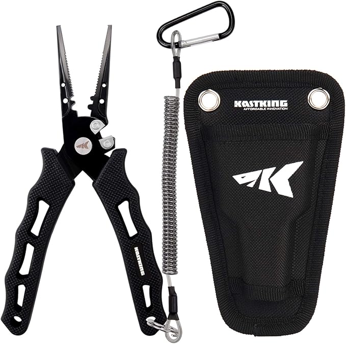 KastKing Cutthroat 7インチ スプリットリングプライヤー、420ステンレス製、海水対応、タングステンカーバイドカッター搭載