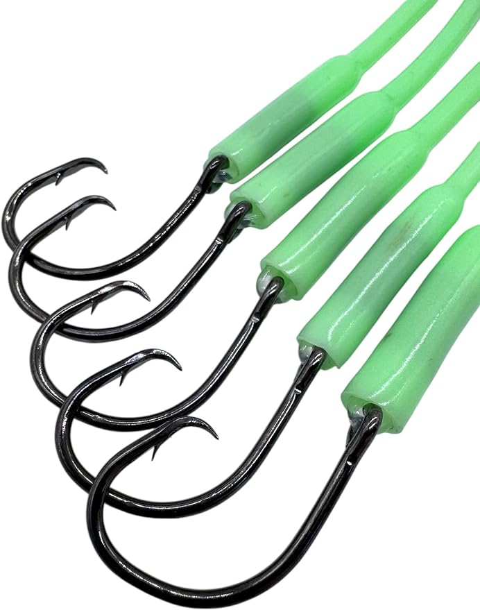 Deep Drop Fishing Rig, 5 Demon Circle 6/0 Hooks with Glow Sleeve, Deep Drop Snapper Rig