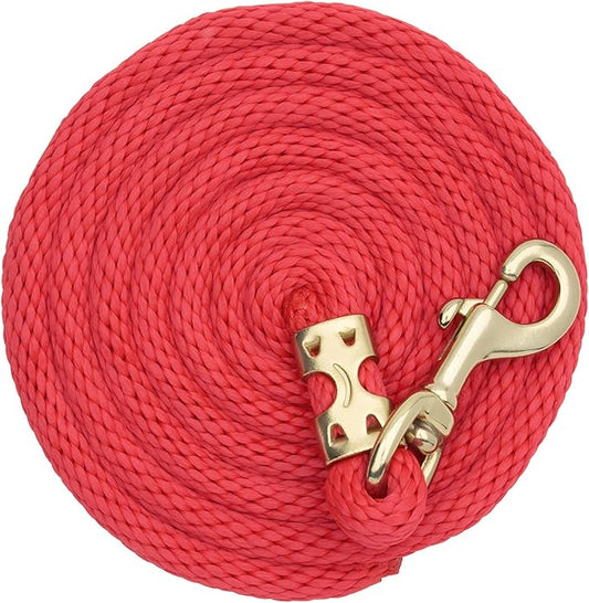 Weaver Equine Performance Lead Rope, 8' Horse Value Rope with Brass Plated 225 Snap, Soft Comfort Grip, Barn Horse Tack for Daily Use