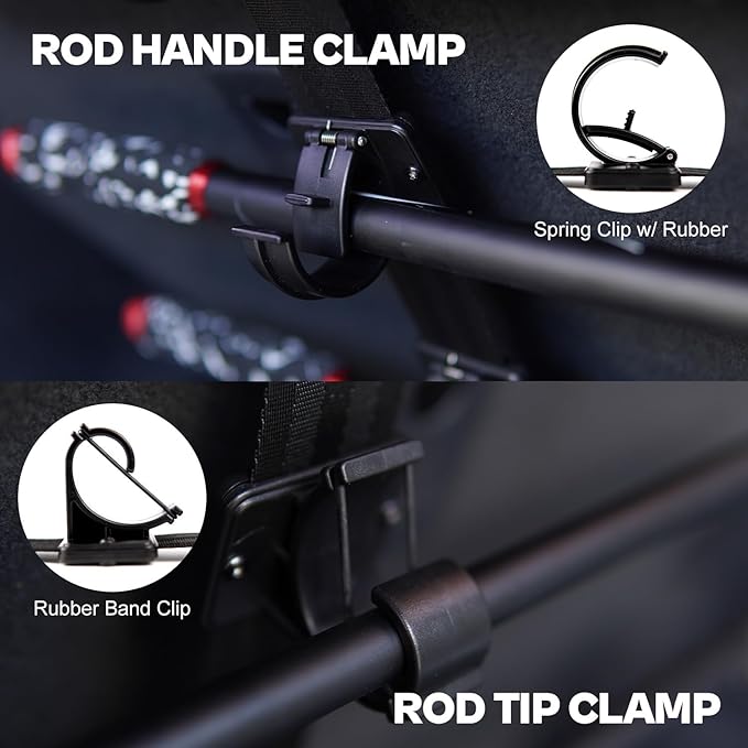 OJYDOIIIY Fishing Rod Racks for Car, 4-Rod or Combos Capacity Rod Holder for Car,SUV,Truck Front or Rear Seats