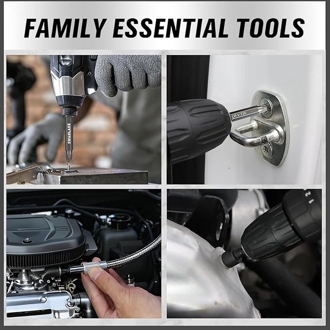 SWANLAKE 232-Piece Ultimate Screwdriver Bit Set, Cr-V Impact Driver Bit Set, Includes Security Bits, Nut Driver, Ratchet Wrench and Bits Holder