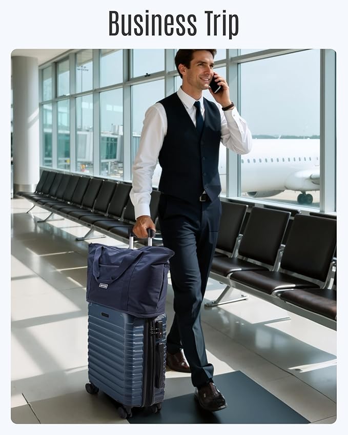 LIGHT FLIGHT スーツケースセット 機内持ち込み 22x14x9 航空会社公認 機内持ち込み旅行バッグ キャスター付き 拡張可能 ハードシェル 軽量 TSAロック付き 2点セット (DB/20) ロイヤルブルー