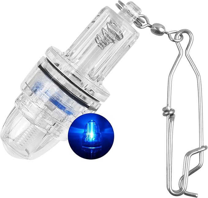 OROOTL LED Fishing Lights Underwater Battery Powered Deep Drop Fishing Light with Clip Waterproof Fish Attracting Lure Lamp Green Blue Red White Multicolor 2,100ft