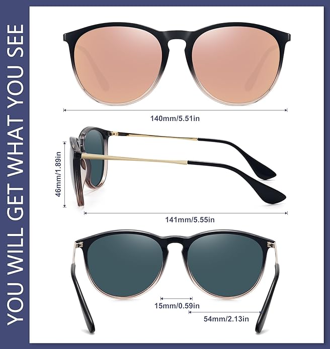 WOWSUN Retro Polarized Sunglasses Womens 2026 Trendy Round Classic Glasses
