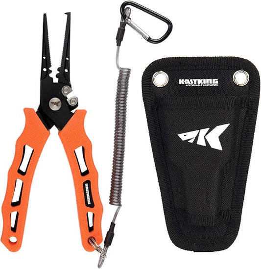 KastKing Cutthroat 7インチ スプリットリングプライヤー、420ステンレス製、海水対応、タングステンカーバイドカッター搭載