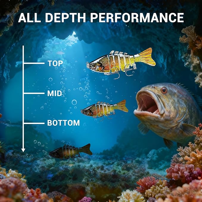 Fishing Lures Multi Jointed Fish Fishing Kits Slow Sinking Lifelike Swimbait Freshwater and Saltwater Crankbaits for Bass Trout Bass Lures