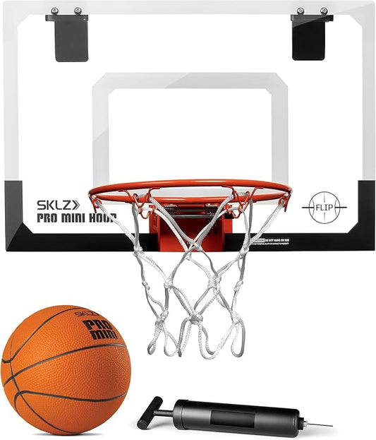 SKLZ Pro Mini Indoor Basketball Hoop - Over The Door – Portable - Great For Home, Dorms, Offices, and Gifts
