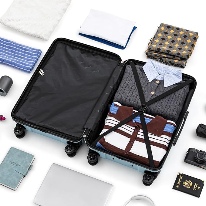 Luggage Sets 5 Piece Suitcases with Wheels, Suitcase Set ABS Hard Case Luggage with Spinner Wheels Durable Travel Luggage