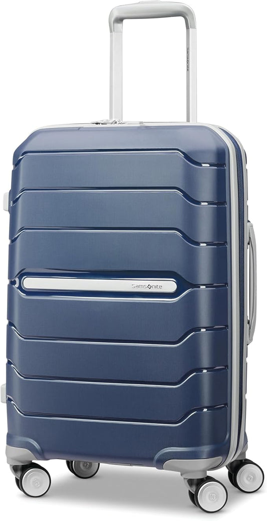 Samsonite Freeform ハードサイド 機内持ち込み手荷物 スピナーホイール付き - ハードシェル スーツケース - TSA承認、航空会社承認 - 拡張可能なハードシェル、軽量旅行用スムーズローリングホイール - ネイビー