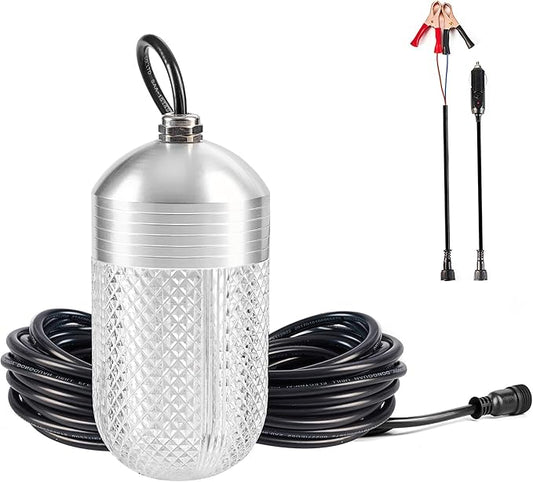 Luckerain水中集魚灯 70W 12V グリーンライト IP68防水 9000ルーメン 高輝度 ドック、ボート、カヤック用 26ft電源コード