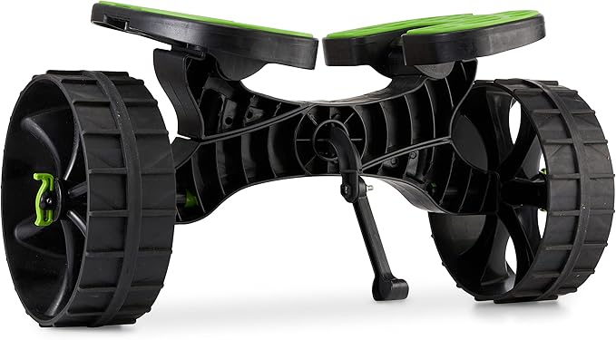 Ulticor Kayak Cart, Puncture-Free Wheels Assembles and Disassembles Within Seconds – Easy to Store – No Tools Required – All-Terrain Durable Kayak and Canoe Cart with Adjustable Straps (Green - Black)