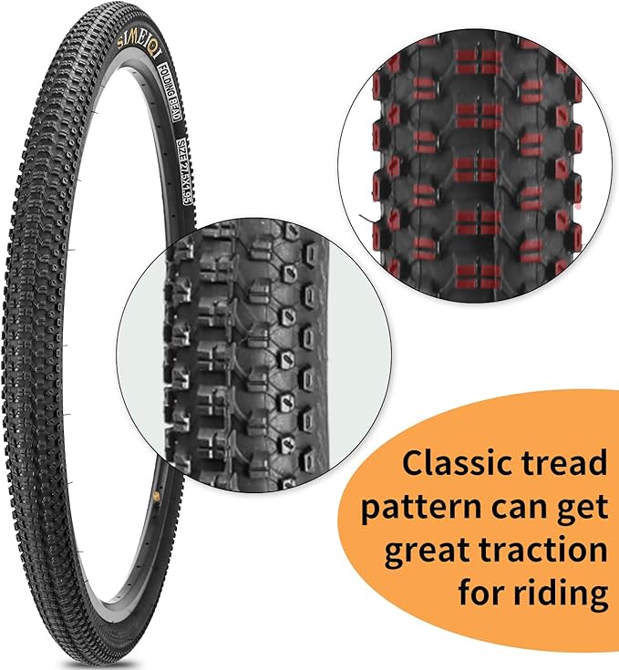 27.5 X 1.95 Inch Folding Bike Tires with 3mm Anti Puncture Proof Protection for Mountain Bicycles
