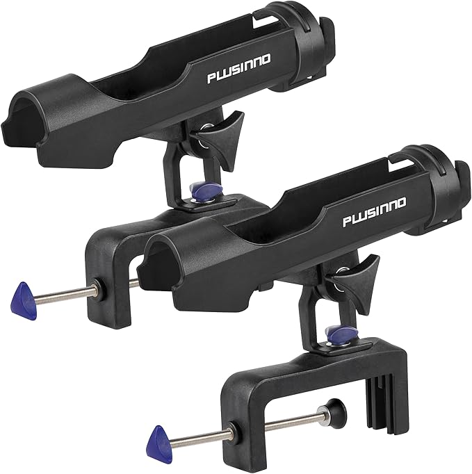 PLUSINNO 釣りボートロッドホルダー 大型クランプ開口部 360度調整可能 釣り竿ラック 折りたたみ式ホルダー