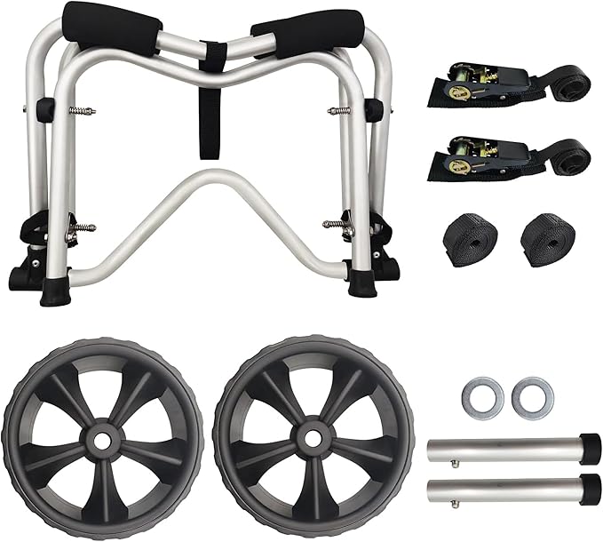 Vanhunks Kayak Cart Dolly Foldable Kayak Trolley Wheels with 10-Inch Airless Tires for Carrier Canoe SUP Paddleboard Transport