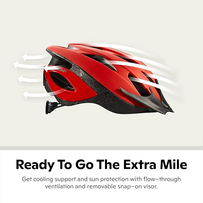 Schwinn Thrasher Helmet for Adults, Size 58-62 cm for Riders Ages 14+, Microshell, Adjustable Dial & Straps, Interior Padding, Air Vents, Visor, Adult Bike Helmet