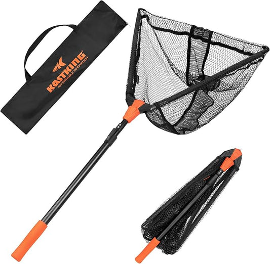 KastKing Pontus Fishing Net, Foldable & Lightweight Landing Net with Built in Length Scale, Strength Aluminum Handle, Fishing Gear and Gift for Men