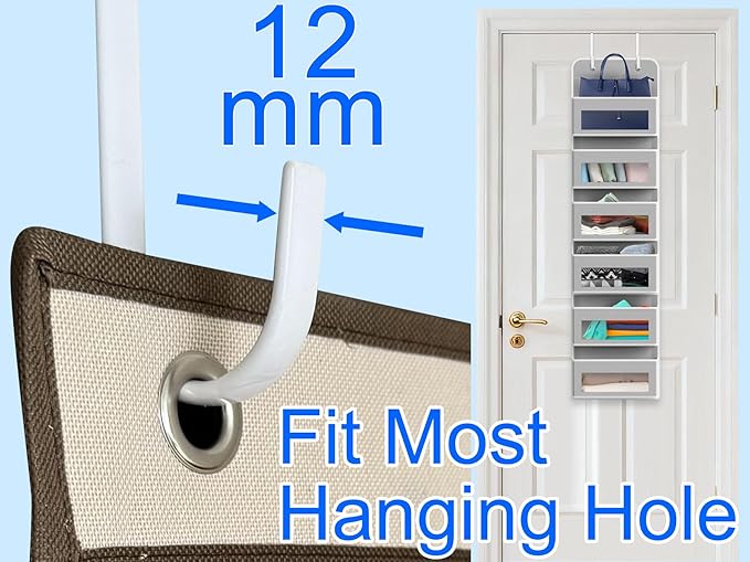 Over The Door Metal Hooks with Plastic Coating 5.5" Fit 0.5" to 1 3/8" Door 8 Pcs Heavy Duty Single Towel Robe Rack Wreath Bathroom Shower Hanger Shoe Organizer Ironing Board Short White