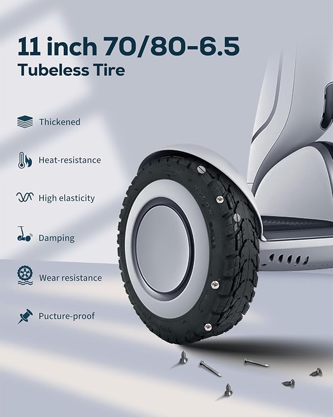 11 inch 70/80-6.5 Tubeless Rubber Tire for Segway Ninebot S-Plus Smart Self-Balancing Scooter Accessories, Hoverboard Heavy Duty Tire Explosion-proof Replacement, NOT for Ninebot S (2 PCs)