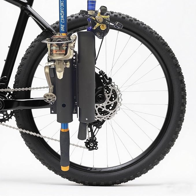 Bike Fishing Rod Holder,Bike Fishing Rod Rack and Carrier，Rod Rack for Bicycle，Easy to Install,Perfect Fishing Gift