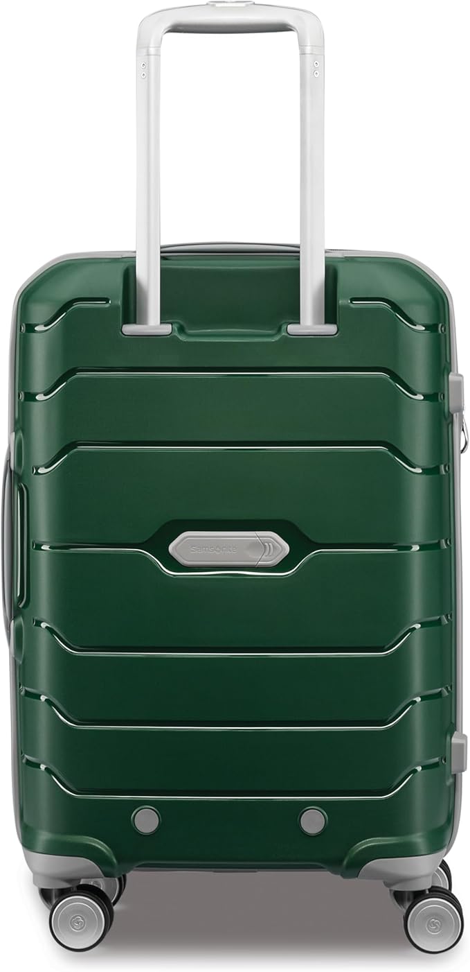 Samsonite Freeform ハードサイド 機内持ち込み手荷物 スピナーホイール付き - ハードシェル スーツケース - TSA、航空会社承認済み - 拡張可能ハードシェル、軽量旅行のためのスムーズな回転ホイール - パイングリーン