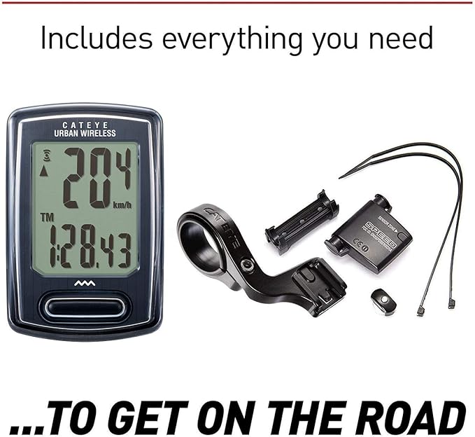 CATEYE Urban Wireless Bike Computer – Analog Speedometer & Odometer with Calorie Tracking, FlexTight™ Mount, Auto Start/Stop, Programmable Odometer & Easy Setup for All Bikes (OF-100)