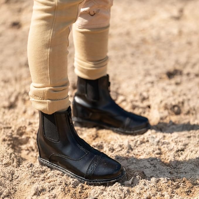 TuffRider Children’s Starter Front Zip Paddock Boots | Durable, Easy to Clean Water-Resistant Horse Riding Boots for Kids